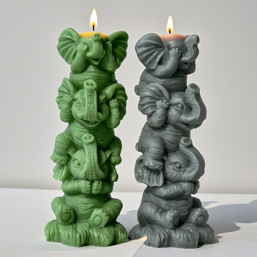 Soap Making In Home - Stampo in silicone per elefanti impilabili